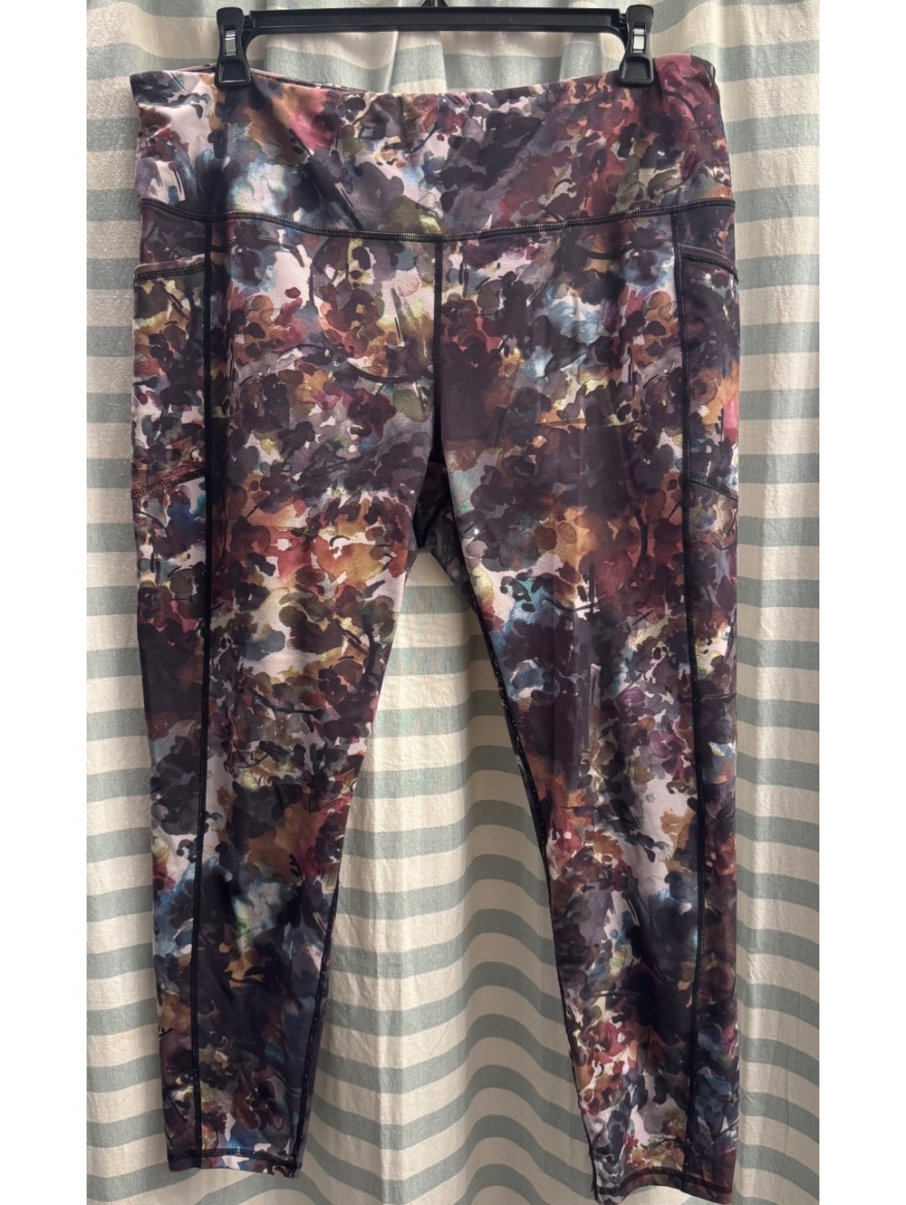 RBX Women's 2X Floral Print Leggings with Pockets